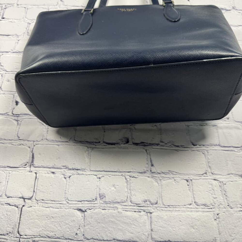 Kate Spade Harper Refined Grain Leather Large Top Zip Shoulder Tote Navy - Picture 4 of 10